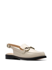 Clarks Cream Leather Straven Sling Shoes - Image 3 of 6