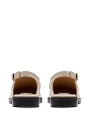 Clarks Cream Leather Straven Sling Shoes - Image 4 of 6