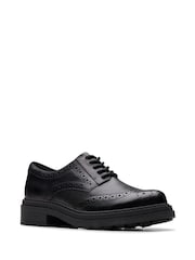 Clarks Black Standard Fit (F) Leather Orinoco3 Derby Shoes - Image 3 of 6
