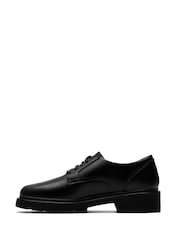 Clarks Black Standard Fit (F) Leather Lauryl Lace Shoes - Image 2 of 6
