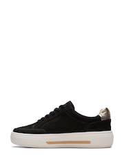 Clarks Black Standard Fit (D) Combi Leather Hollyhock Zip Trainers - Image 2 of 7