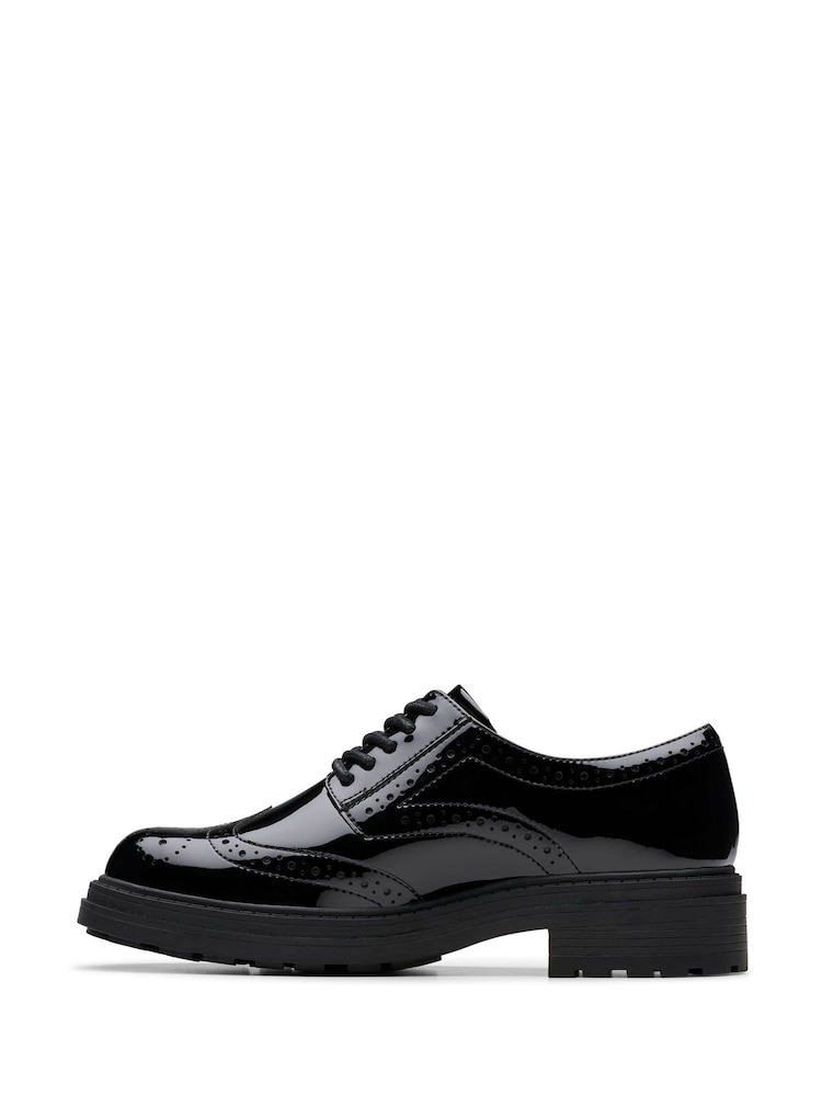 Clarks Black Patent Wide Fit (G) Leather Orinoco3 Derby Shoes - Image 2 of 6