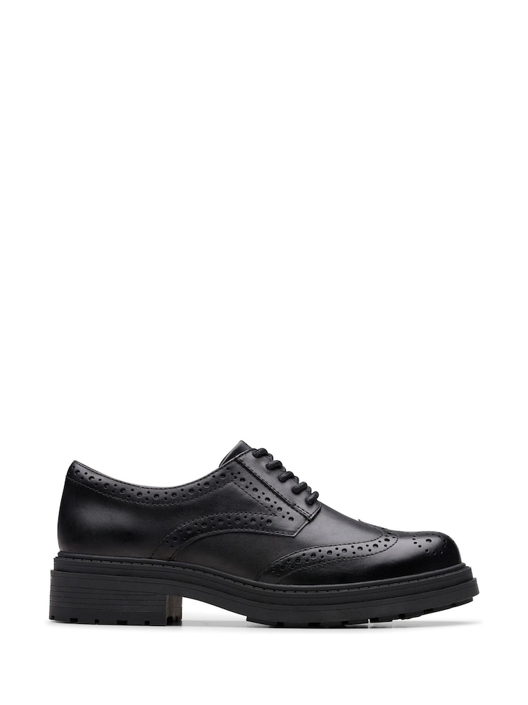Clarks Black Wide Fit (G) Leather Orinoco3 Derby Shoes - Image 1 of 6