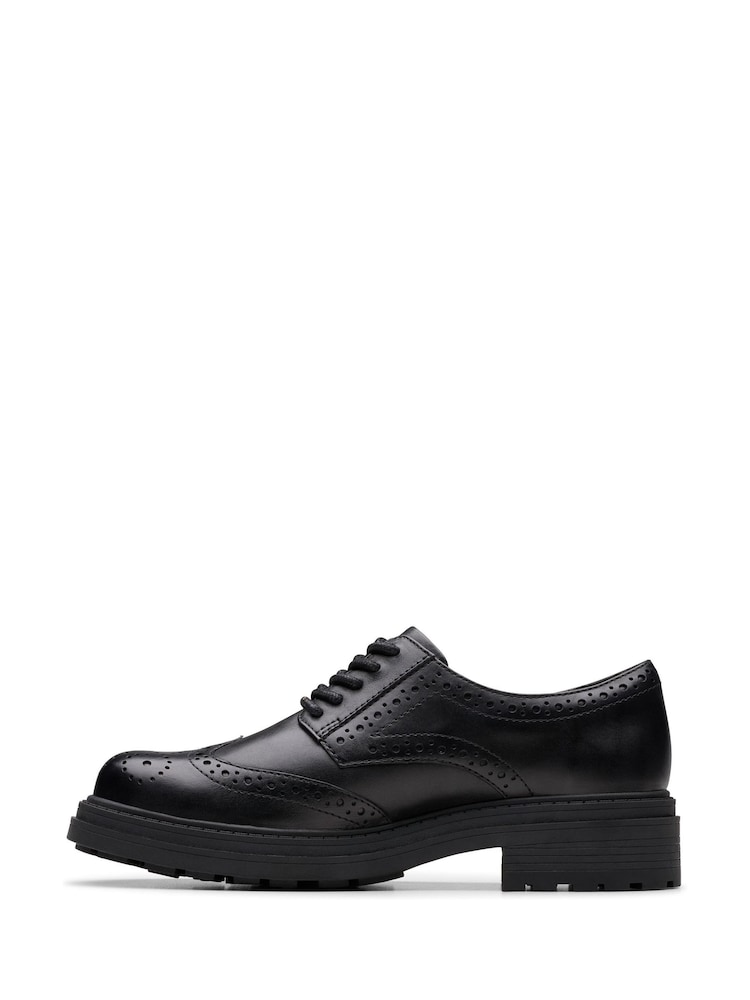 Clarks Black Wide Fit (G) Leather Orinoco3 Derby Shoes - Image 2 of 6