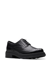 Clarks Black Wide Fit (G) Leather Orinoco3 Derby Shoes - Image 3 of 6