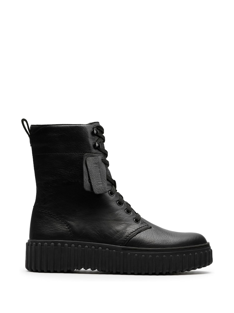 Clarks Black Leather Torhill Style Boots - Image 1 of 8