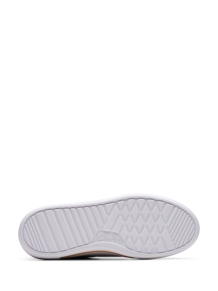 Clarks Silver Standard Fit (D) Combi Leather Hollyhock Zip Trainers - Image 6 of 6