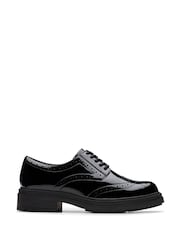 Clarks Black Patent Standard Fit (F) Leather Orinoco3 Derby Shoes - Image 1 of 6