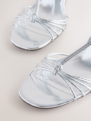 Plateado - Forever Comfort® Strappy Square Toe Heeled Sandals - Imagen 6 de 7