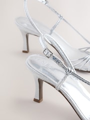 Plateado - Forever Comfort® Strappy Square Toe Heeled Sandals - Imagen 7 de 7