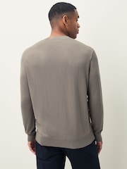 Grau - Armani Exchange Pullover mit Logo in normaler Passform - Bild 3 von 4
