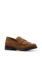 Clarks Brown Walnut Suede Hana Loafer Shoes - Image 3 of 6