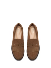 Clarks Brown Walnut Suede Hana Loafer Shoes - Image 4 of 6
