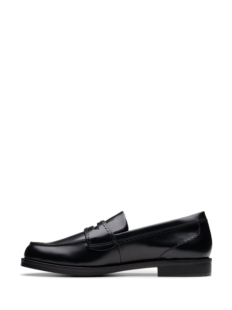 Clarks Black Leather Straven Edge Shoes - Image 2 of 7