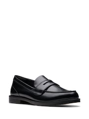 Clarks Black Leather Straven Edge Shoes - Image 3 of 7