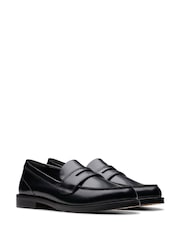 Clarks Black Leather Straven Edge Shoes - Image 4 of 7