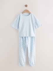 Pink/Blue Mini Print Jogger Pyjamas 3 Pack (3-16yrs) - Image 3 of 7