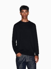 Negro - Armani Exchange Regular Fit Logo Jumper - Imagen 1 de 12