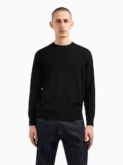 Negro - Armani Exchange Regular Fit Logo Jumper - Imagen 4 de 12