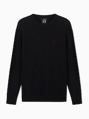 Negro - Armani Exchange Regular Fit Logo Jumper - Imagen 8 de 12