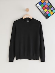 Negro - Armani Exchange Regular Fit Logo Jumper - Imagen 9 de 12