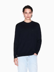 Azul - Armani Exchange Regular Fit Logo Jumper - Imagen 1 de 8