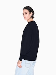 Azul - Armani Exchange Regular Fit Logo Jumper - Imagen 3 de 8