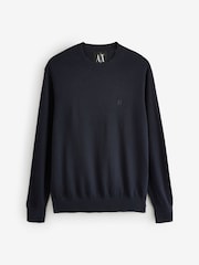 Azul - Armani Exchange Regular Fit Logo Jumper - Imagen 5 de 8