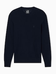Azul - Armani Exchange Regular Fit Logo Jumper - Imagen 6 de 8