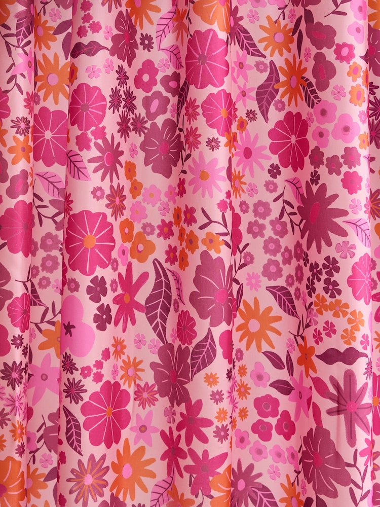 Cortina de ducha floral multicolor - Imagen 2 de 4