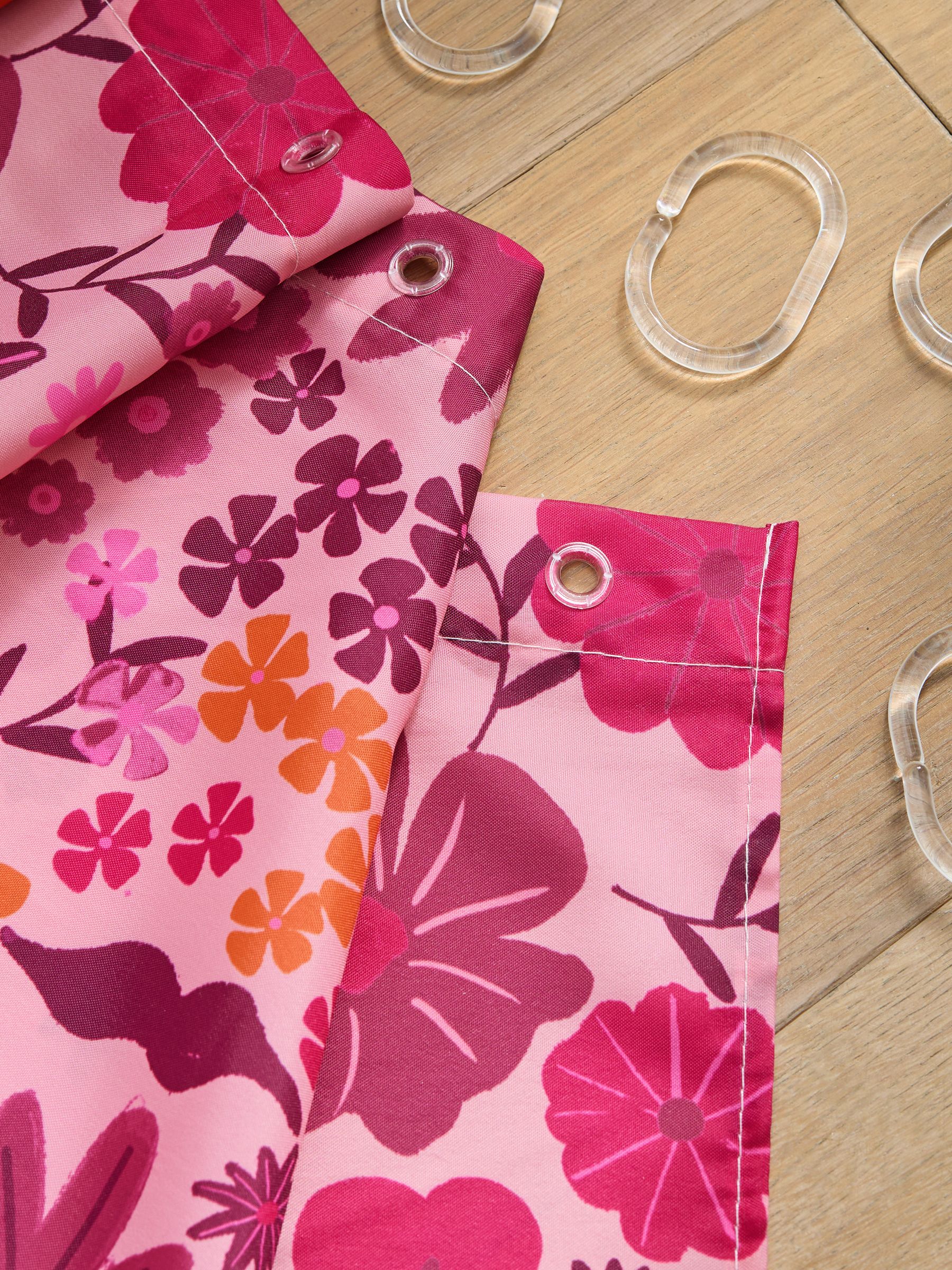 4-teiliges Badezimmer-Set – Gelber Blumen-Duschvorhang, Rutschfeste Matte, WC-Sitzbezug & U-förmiger Teppich – Wasserdicht, Maschinenwaschbar