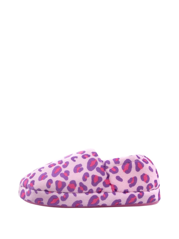Harry Bear Pink Leopard Print Slippers - Image 1 of 5 Harry Bear Pink Leopard Print Slippers - Image 1 of 5