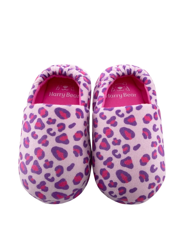 Harry Bear Pink Leopard Print Slippers - Image 4 of 5