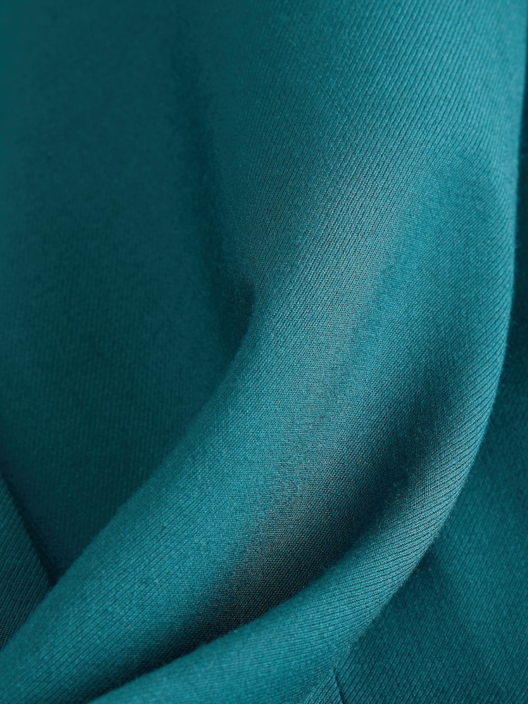 Teal Blue Twill Melange Relaxed Blazer - Image 2 of 4