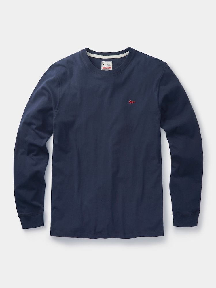 Aubin Buttermere 100% Cotton Long Sleeve White T-Shirt - Image 5 of 5