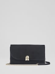 Bolsa clutch larga LK Bennett Aria em camurça com aba curva - Imagem 1 de 3