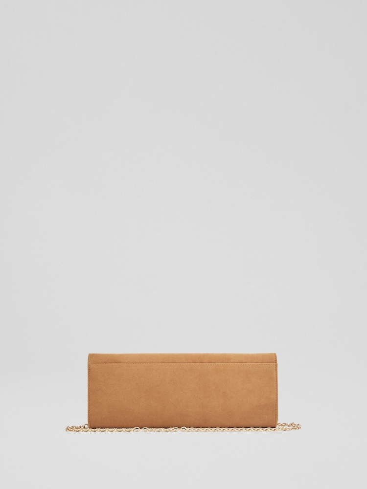 LK Bennett Florence Suede Curve Flap Clutch Bag - Bild 2 von 3