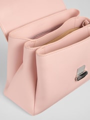 LK Bennett Pink Darcie Leather Top Handle Cross-Body Bag - Image 5 of 5