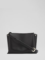 LK Bennett Black Evie Smooth Leather Structured Cross-Body - Image 1 of 3