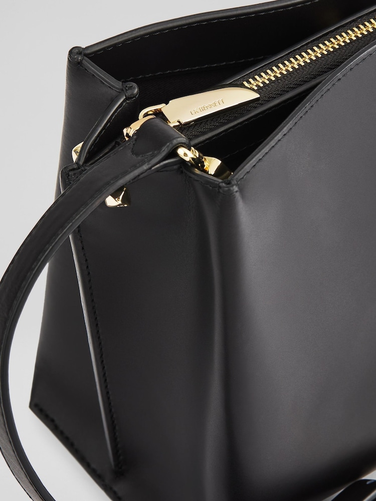 LK Bennett Black Evie Smooth Leather Structured Cross-Body - Image 3 of 3 LK Bennett Black Evie Smooth Leather Structured Cross-Body - Image 3 of 3