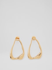 LK Bennett Metallic Jodie Gold Plating Oloid Stud Drop - Image 1 of 2