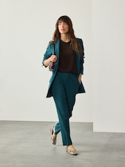 Teal Slim Tailored Trousers - Image 1 of 7