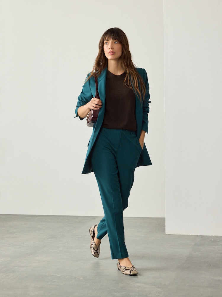 Teal Slim Tailored Trousers - Image 1 of 7