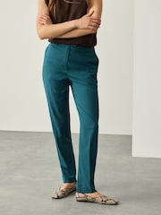 Teal Slim Tailored Trousers - Image 2 of 7