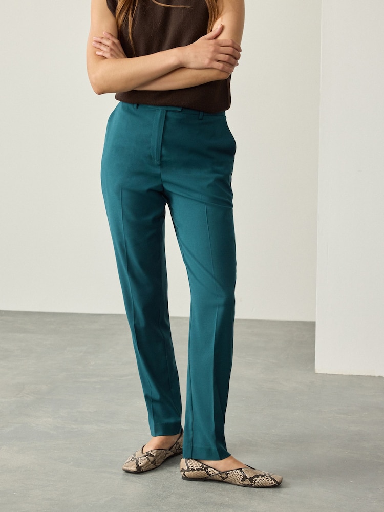Teal Slim Tailored Trousers - Image 2 of 7
