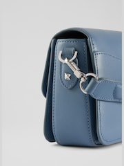 LK Bennett Blue Frankie Smooth Leather Core Cross-Body Bag - Image 5 of 6