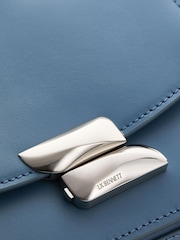 LK Bennett Blue Frankie Smooth Leather Core Cross-Body Bag - Image 6 of 6