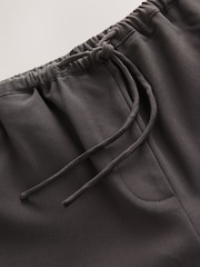 Brown Charcoal Drawstring Waist Tie Front Wide Leg Trousers - Image 7 of 8