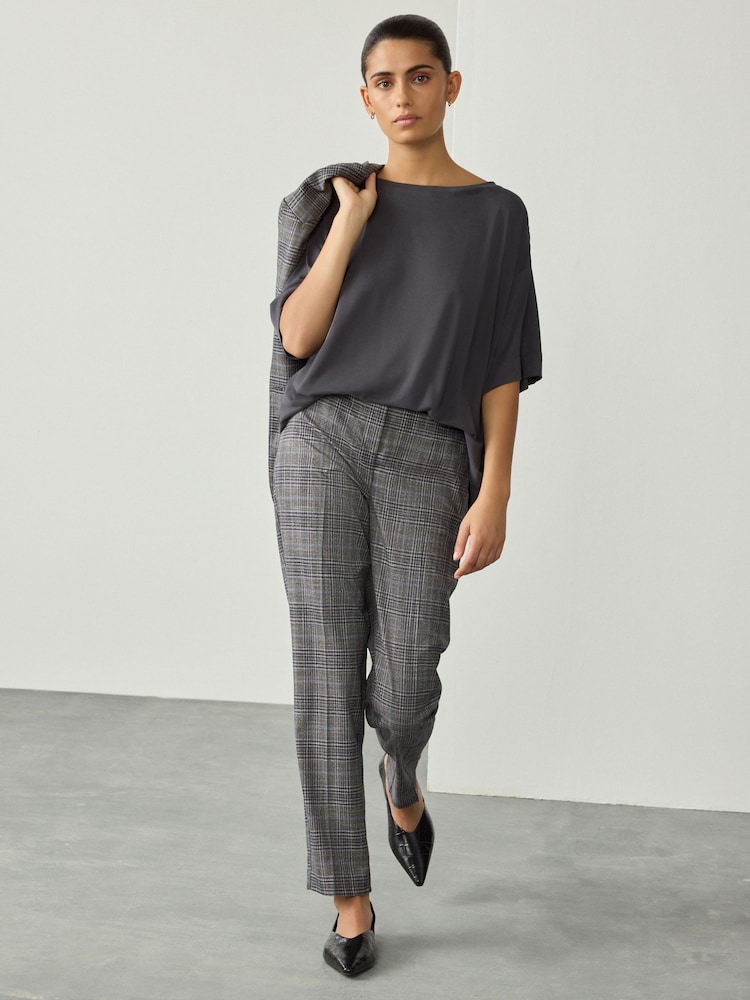 Gris - Check Sculpting Slim Leg Trousers - Imagen 1 de 8 Gris - Check Sculpting Slim Leg Trousers - Imagen 1 de 8