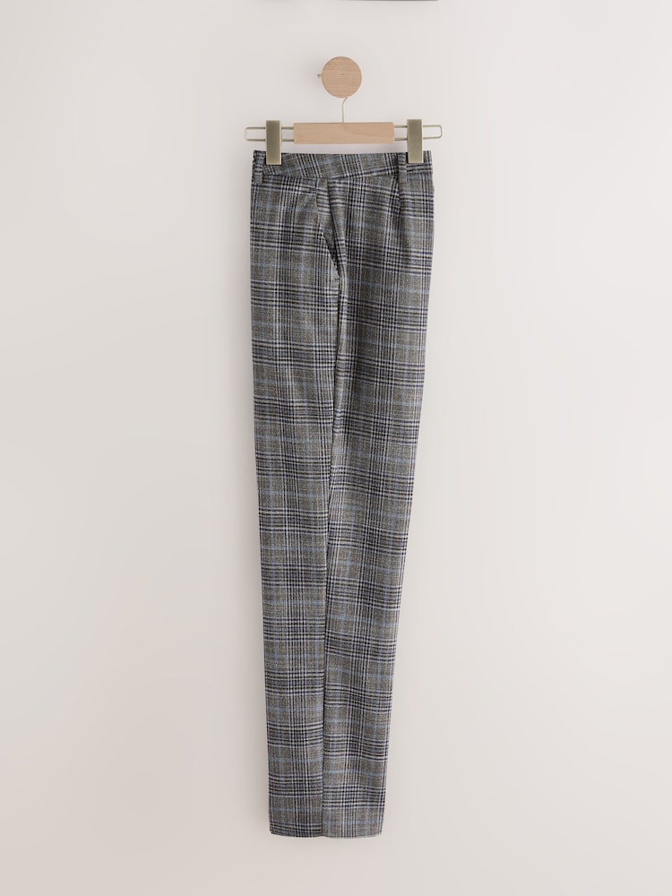 رمادي - Check Sculpting Slim Leg Trousers - صورة 2 من 4